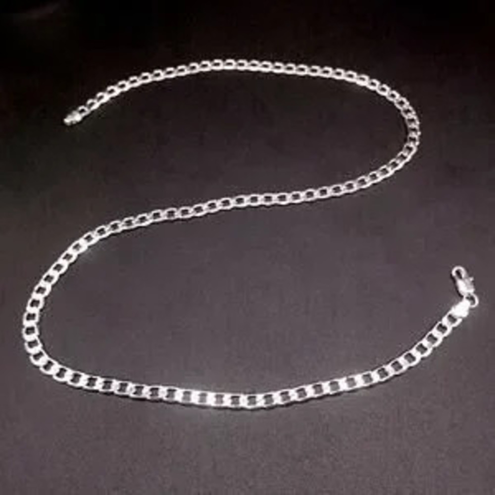 925 Sterling Silver Cuban Necklace 24in. x 6mm. Mens Birthday Anniversary Gift